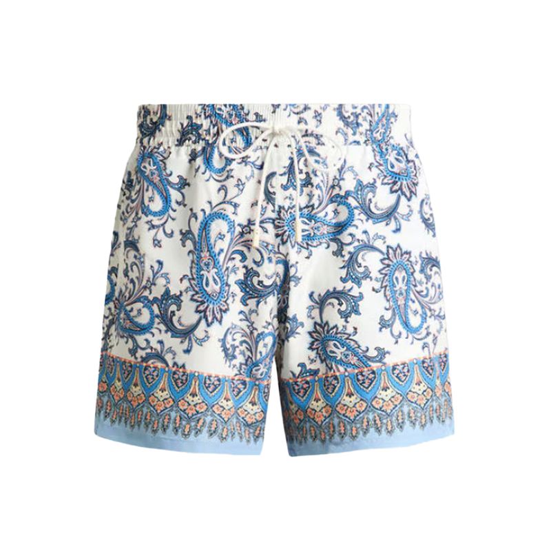 Etro Men Swimsuit With Paisley Ramage Print